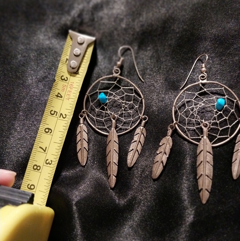 Silver Dream Catcher Earrings - Picture 4 of 4